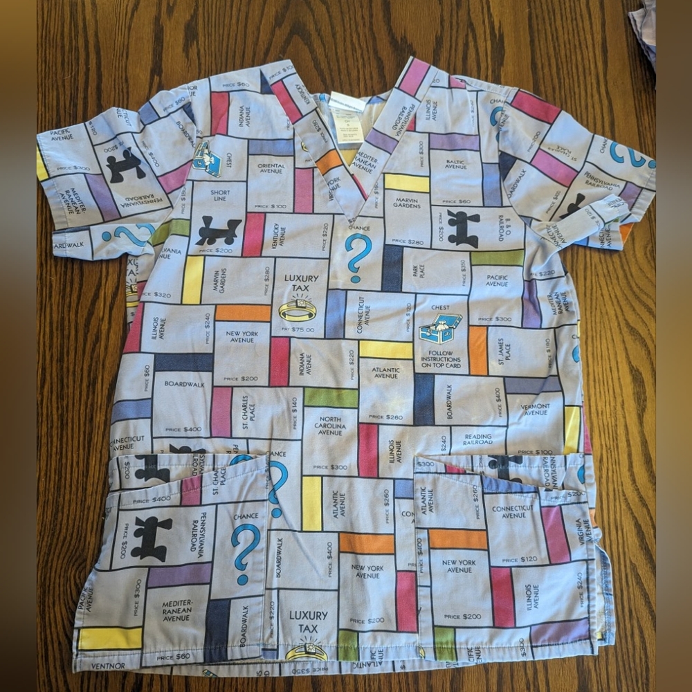 Monopoly scrub top